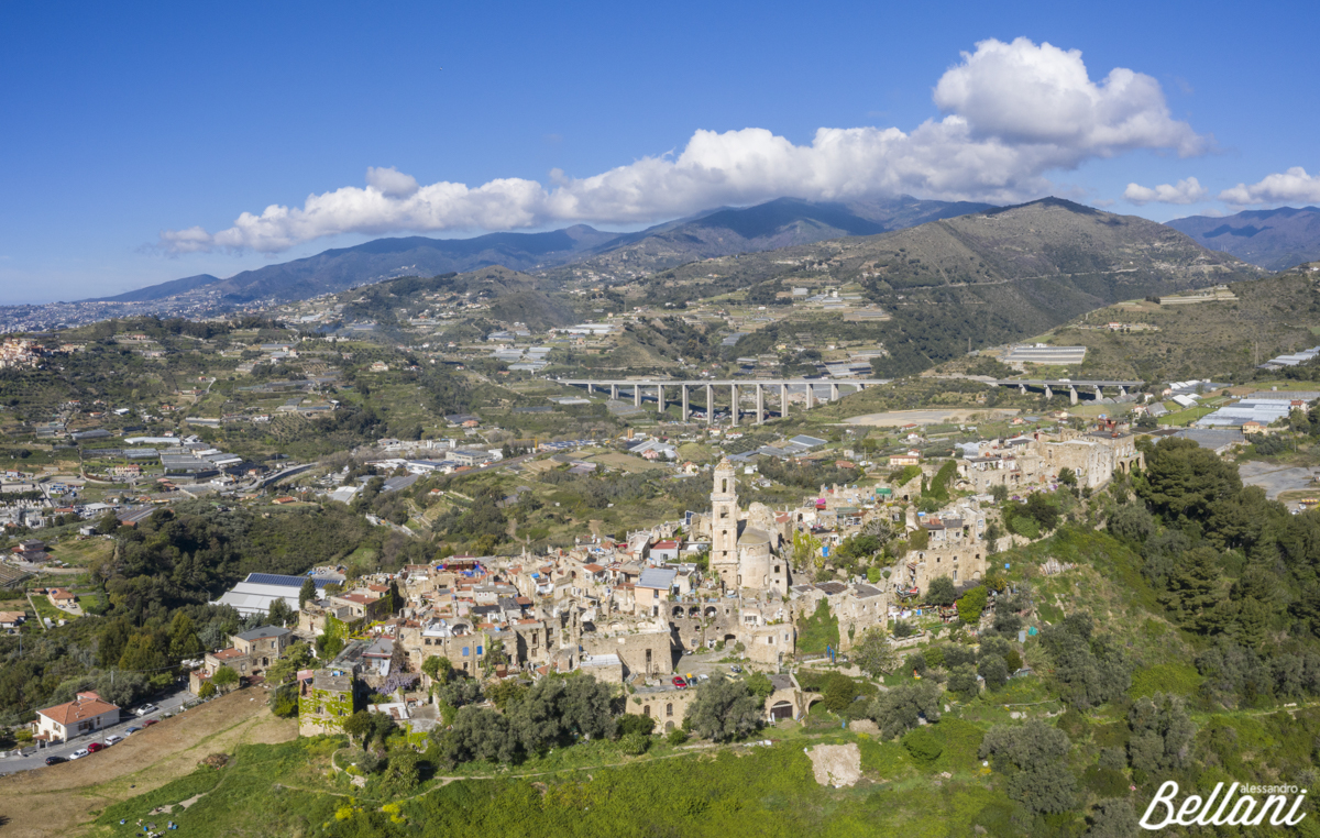 Panoramic view of Bussana Vecchia ITALY